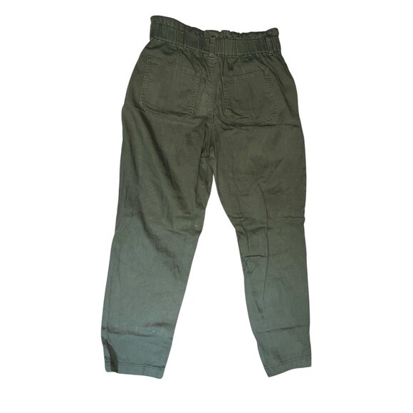 Time And Tru Olive High-Waisted Button Front Tapered Pants Size 12 Womens Green - Picture 5 of 10